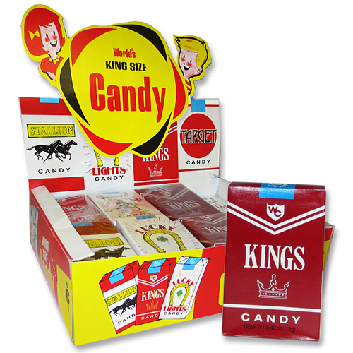 kings cigarettes World's King Size Candy 'Cigarettes' 0.01 oz,24 Case 10/26 World's King Size Candy Cigarettes