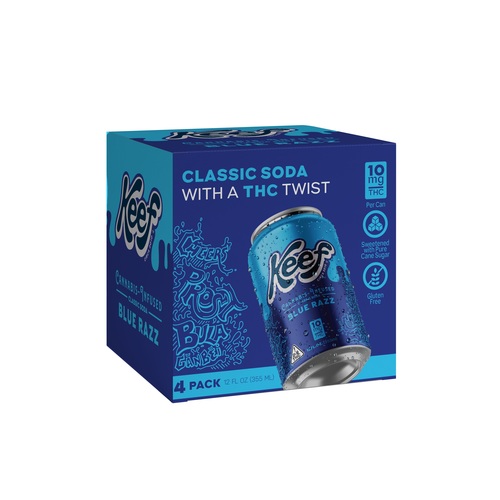 Keef Blue Razz Classic Soda 10mg Delta 9 • 4pk Can | Spec's Wines