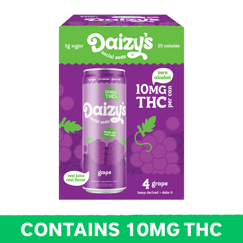 Daizy's Social Grape Soda 10mg Delta 9 4pk Can | Spec's Wines