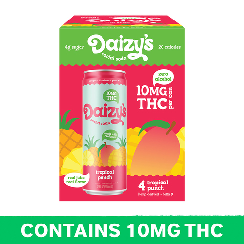 Daizy's Social Tropical Punch Soda 10mg Delta 9 4pk Can | Spec's