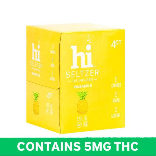 Hi Pineapple 5mg Delta 8 Seltzer • 4pk Can | Spec's Wines, Spirits